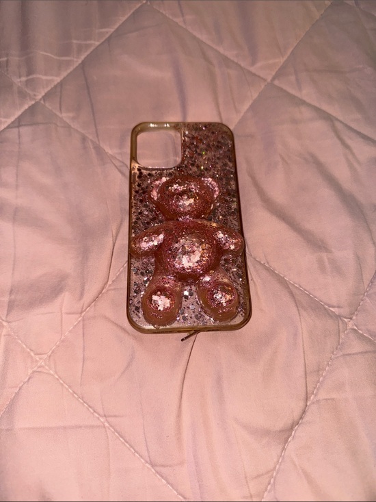 Other - 3D Pink Glitter Teddy Bear Phone Case for iPhone